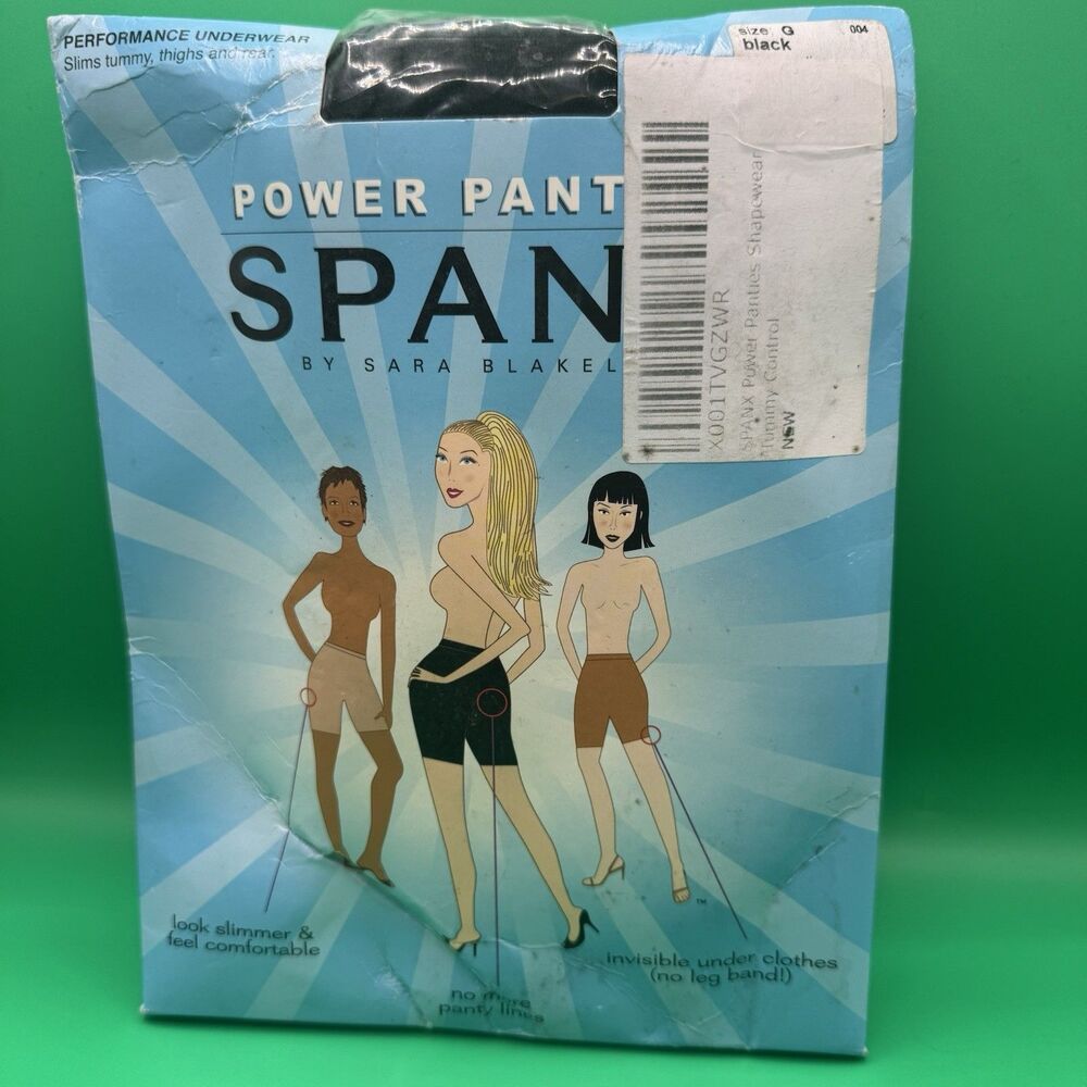 Spanx Power Panties Tummy Control Black Size G (138lb-147lb)